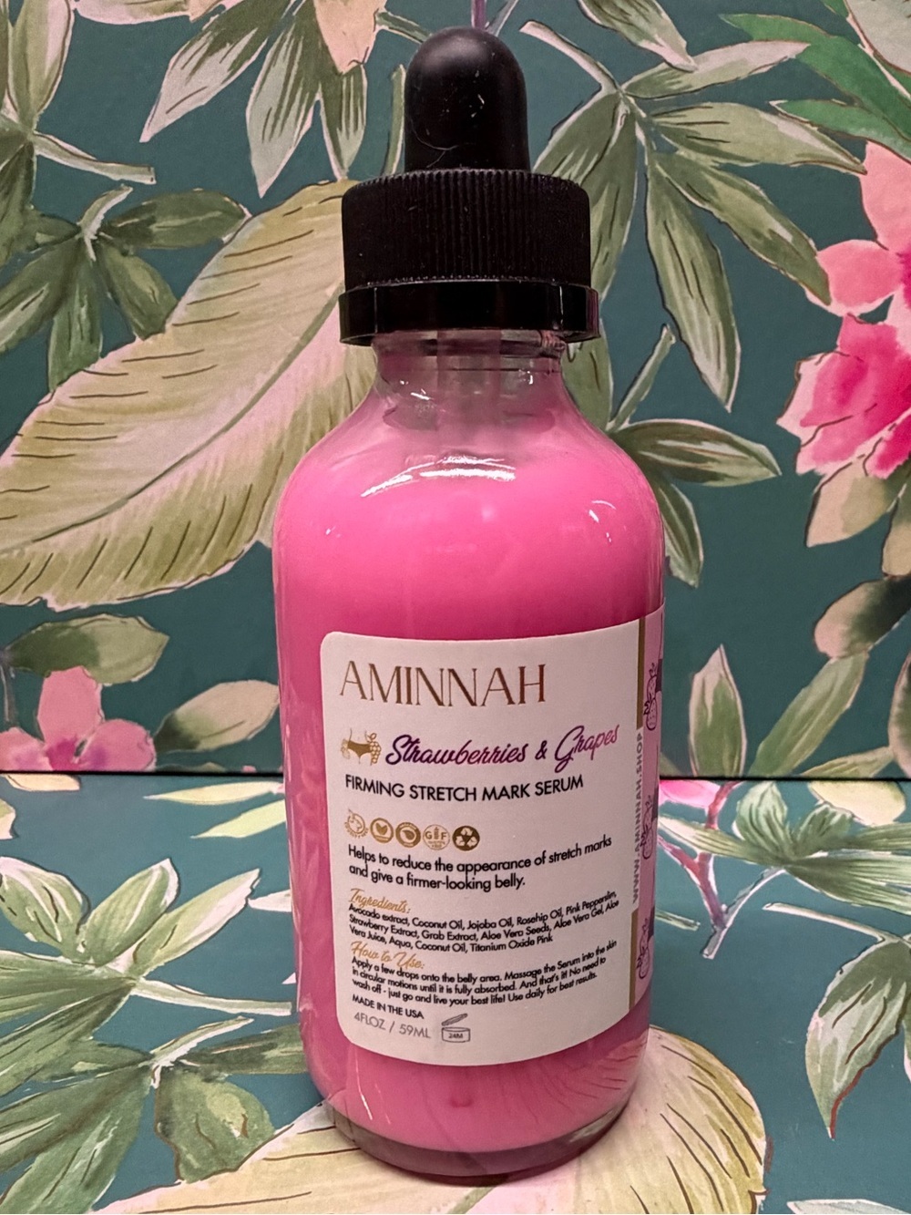 Aminnah Strawberries & Grapes Firming Stretch Mark Serum 4 oz Handmade